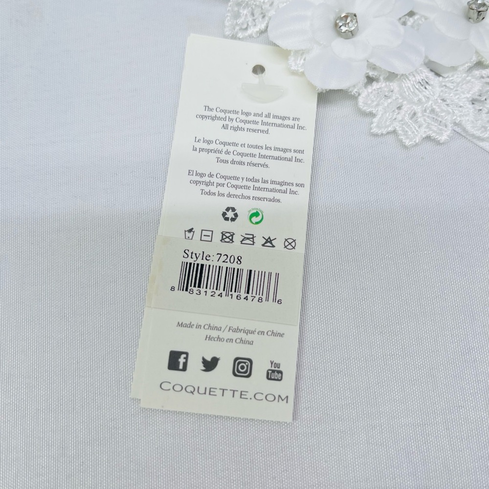 Coquette White Floral garter Belt Style 7208‎ - Picture 3 of 5